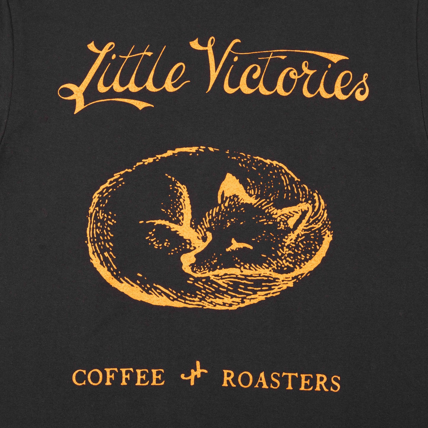 LVC Sleeping Fox T-Shirt - Black & Orange