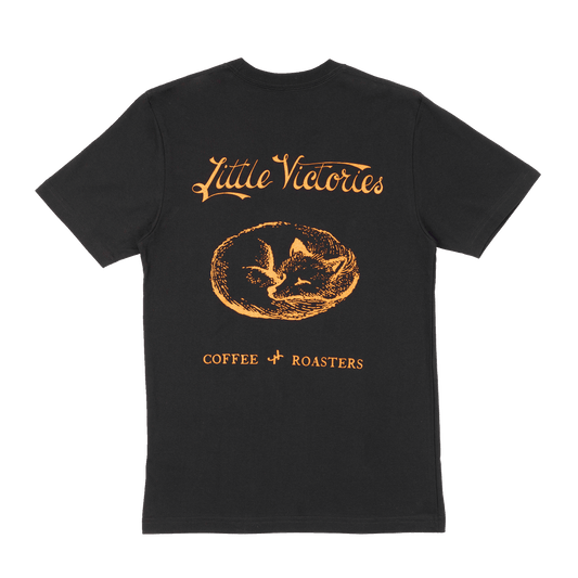 LVC Sleeping Fox T-Shirt - Black & Orange